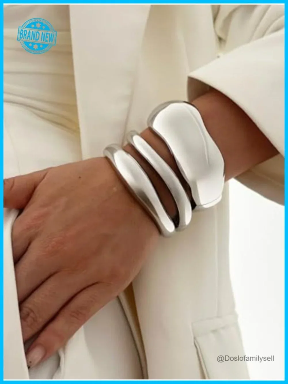 3Pcs Chunky Gold Bangles Bracelets Spring Hinged Stackable Set